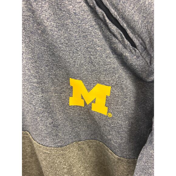 Michigan Wolverines Quarter Zip Pullover Gray Blue Rivalry Threads XL - Picture 8 of 9
